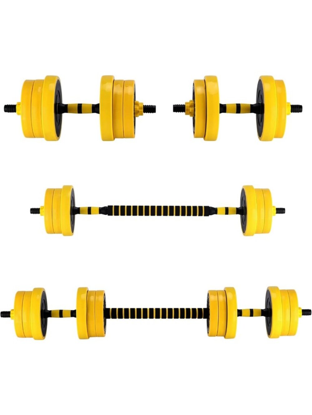 Adjustable 2-in-1 Dumbbell & Barbell Set, 33 LBS Free Weights for Home Gym